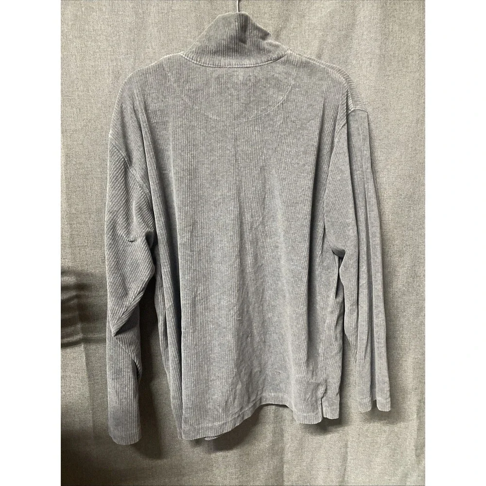 Structure Brand Men’s Grey Ribbed Corduroy Quarter-Zip Sweatshirt